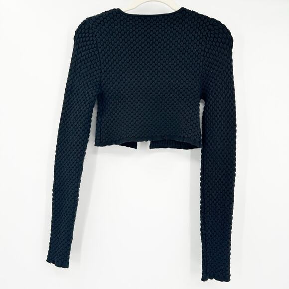 Urban Outfitters UO Womens Dark Going Out Piper Textured Keyhole Crop Sweater M - Picture 7 of 7